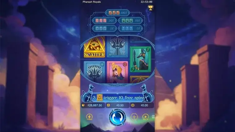 Ảnh màn hình gameplay game Pharaoh Royals (slot PG) chơi tại LC79