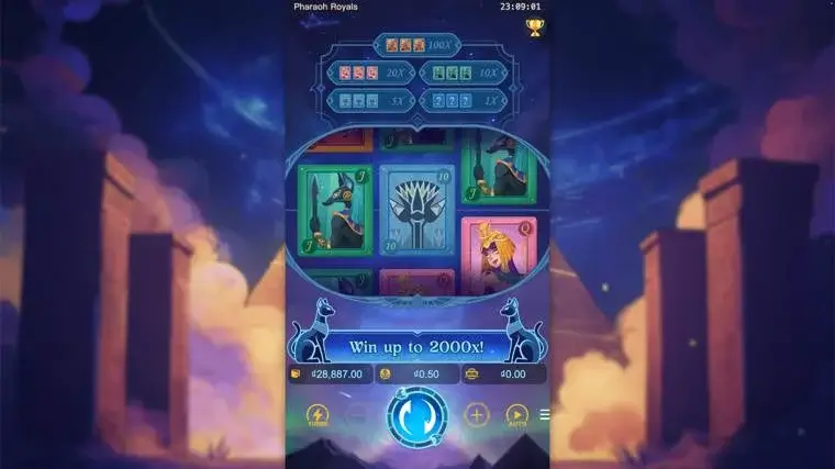 Ảnh bảng biểu tượng & tính năng game Pharaoh Royals (slot PG) chơi tại LC79